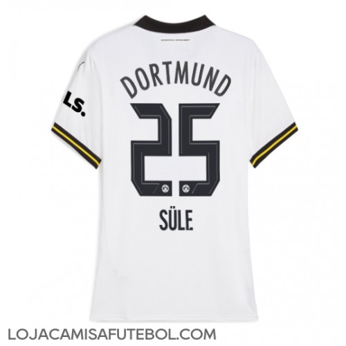 Camisa de Futebol Borussia Dortmund Niklas Sule #25 Equipamento Alternativo Mulheres 2024-25 Manga Curta